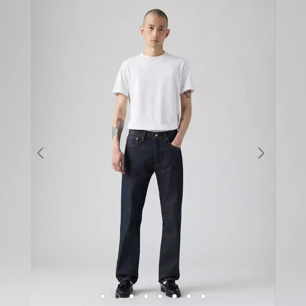 Levi's 501 Original Shrink-to-fit Men's Dark Wash Straight Leg Jeans